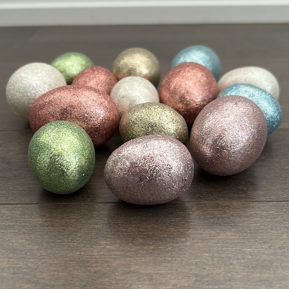 MICHAELS Assorted Glitter Faux Easter Eggs, Spring Decor, Pearl Pastel - Picture 2 of 3